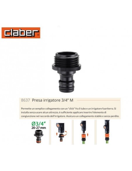 PRESA PER RUBINETTO MASCHIO Ø 3/4 CLABER