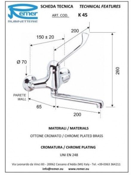 MISCELATORE REMER CON LEVA CLINICA K45