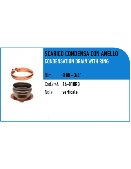 TAPPO DIAM.80 RAME/INOX PER SCARICO CONDENSA