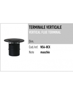 TERMINALE VERTICALE DIAM.80 INOX/NERO
