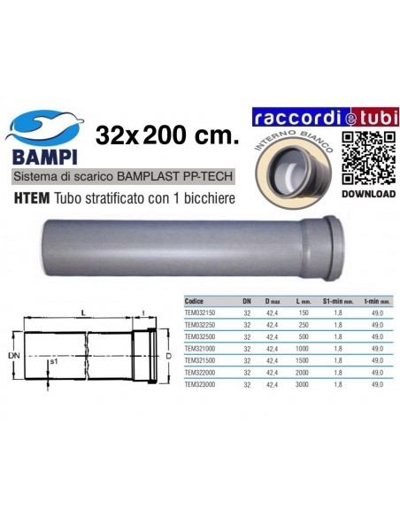 TUBO PP-TECH 1 BICCHIERE 32x200 cm.