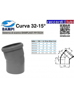CURVA  A  INNESTO PP-H/MC DIAMETRO 32-15°