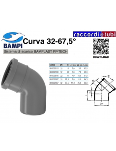 CURVA  A  INNESTO PP-H/MC DIAMETRO 32-67,5°