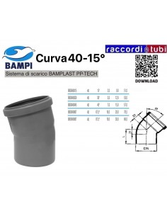 CURVA  A  INNESTO PP-H/MC DIAMETRO 40-15°