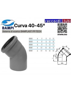 CURVA  A  INNESTO PP-H/MC DIAMETRO 40-45°