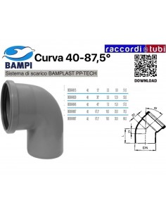 CURVA  A  INNESTO PP-H/MC DIAMETRO 40-87,5°
