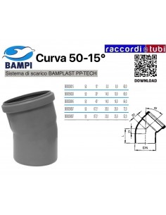 CURVA  A  INNESTO PP-H/MC DIAMETRO 50-15°