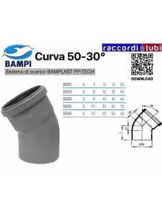 CURVA  A  INNESTO PP-H/MC DIAMETRO 50-30°
