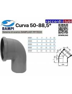 CURVA  A  INNESTO PP-H/MC DIAMETRO 50-87,5°