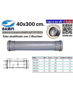 TUBO PP-TECH 2 BICCHIERI 40x300 Cm.