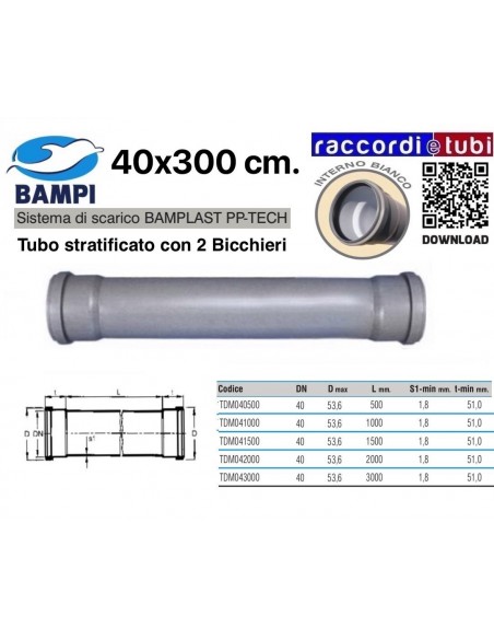 TUBO PP-TECH 2 BICCHIERI 40x300 Cm.