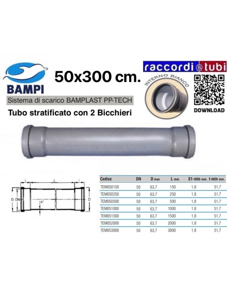 PP-TECH ROHR 2 MÜNDER 50x200 cm