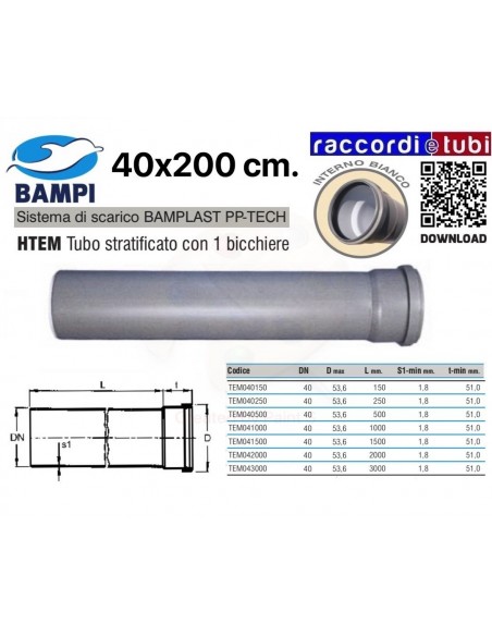 PP-TECH ROHR 1 BÜCHSE 40x200 cm.