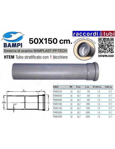 TUBO PP-TECH 1 BICCHIERE 50x150 cm.