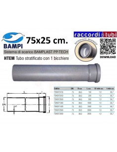 TUBO PP-TECH 1 BICCHIERE 75x25 cm.