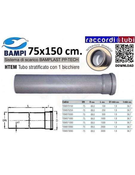 TUBO PP-TECH 1 BICCHIERE 75x150 cm.