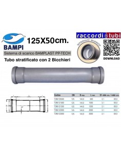 TUBO PP-TECH 2 BICCHIERI 125x50 cm.