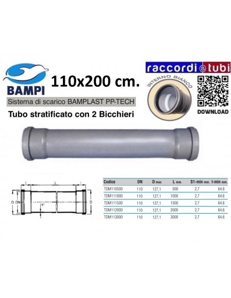 TUBO PP-TECH 2 BICCHIERI 110x200 cm.