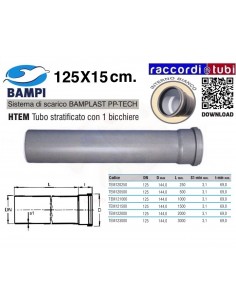 TUBO PP-TECH 1 BICCHIERE 125x15 cm.