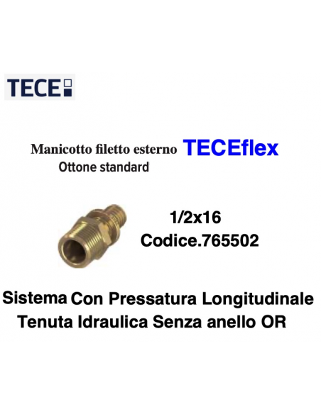 RACCORDO M.DRITTO TECEflex 16X1/2