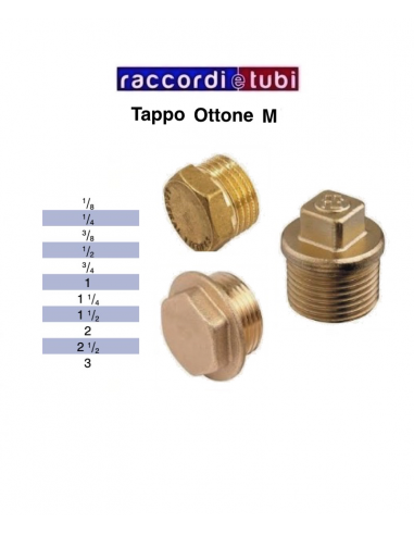 TAPPO OTTONE MASCHIO DIAMETRO 1/8