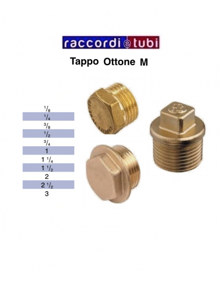 TAPPO OTTONE MASCHIO DIAMETRO 1/8