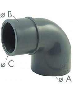 GOMITO RIDOTTO PVC INCOLLAGGIO 90° D.63X63X50 2