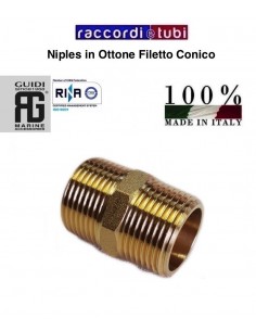NIPLES OTTONE FILETTO CONICO MM 4"