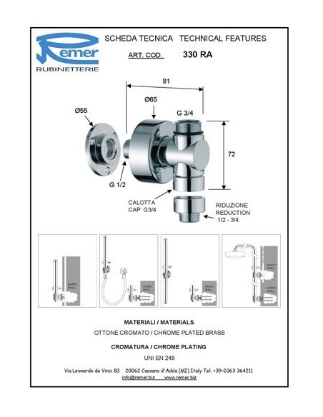 PRESA D'ACQUA CON SUPPORTO 330RA