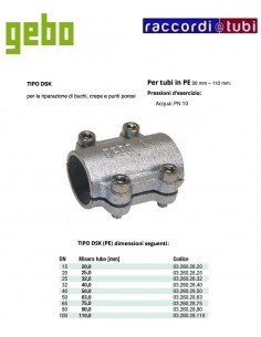 Morsetto di riparazione in ghisa per tubo PE e PVC...