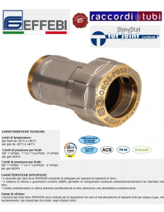 RACCORDO OTTONE CON OR DIRITTO FEMMINA 3/4X3/4