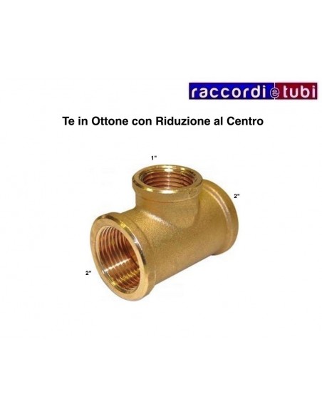TE IN OTTONE RIDOTTO DIAMETRO 2''x1''X2"