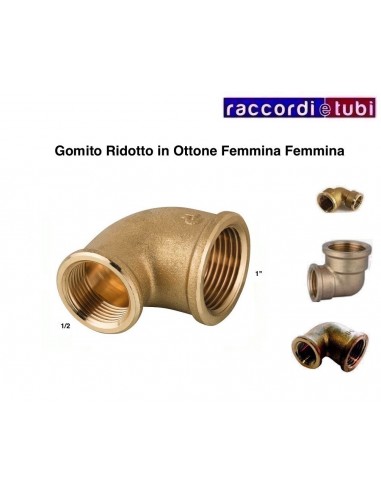 GOMITO OTTONE RIDOTTO FF 1"X1/2
