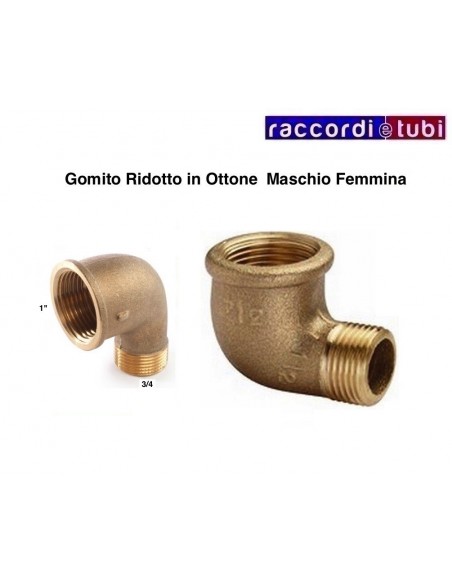 GOMITO OTTONE RIDOTTO MF 3/4X1"