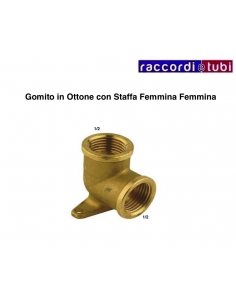 GOMITO IN OTTONE CON FLANGIA FF 1/2X1/2