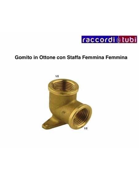 GOMITO IN OTTONE CON FLANGIA FF 1/2X1/2