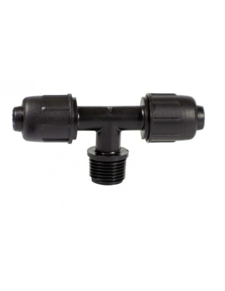 T-Stück für PE-Rohr BD 16X1/2MX16 mit Klemmringen