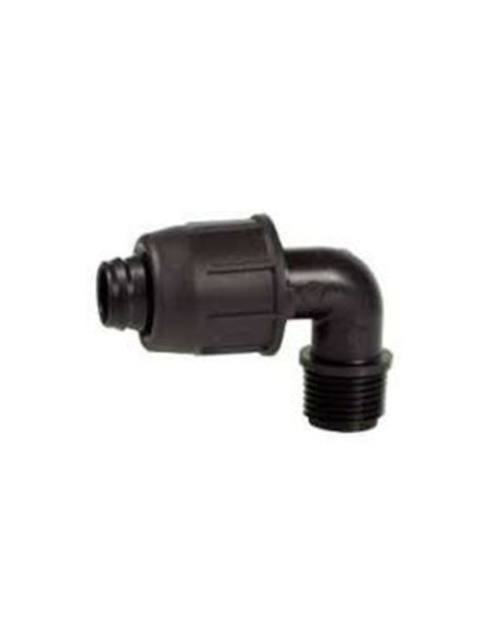 GOMITO PER TUBO PE BD 16X1/2M CON GHIERA DI SERRAGGIO