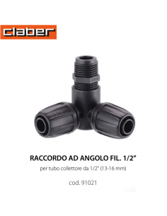 GOMITO PER TUBO PE TRE VIE 16X1/2FX16 CON GHIERE DI...