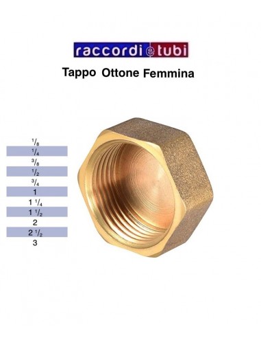 TAPPO OTTONE FEMMINA DIAMETRO 1/8