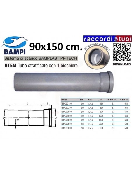 PP-TECH ROHR 1 AUGE 90x150 cm.