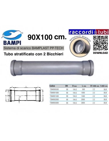 TUBO PP-TECH 2 BICCHIERI 90x100 cm.