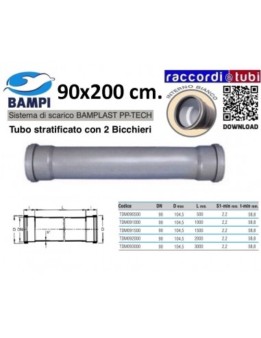 TUBO PP-TECH 2 BICCHIERI 90x200 cm.