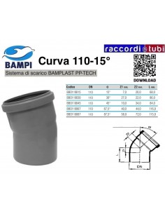 CURVA A INNESTO PP-H/MC DIAMETRO 110-15°