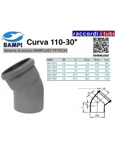 CURVA A INNESTO PP-H/MC DIAMETRO 110-30°