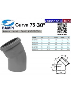 CURVA A INNESTO PP-H/MC DIAMETRO 75-30°