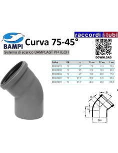 CURVA A INNESTO PP-H/MC DIAMETRO 75-45°