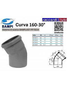 CURVA A INNESTO PP-H/MC DIAMETRO 160-30°