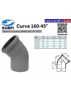 CURVA A INNESTO PP-H/MC DIAMETRO 160-45°