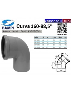 CURVA A INNESTO PP-H/MC DIAMETRO 160-88,5°